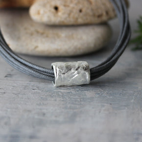 Mediterranean Silver Tube Necklace