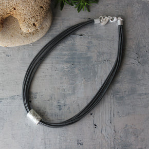 Mediterranean Silver Tube Necklace