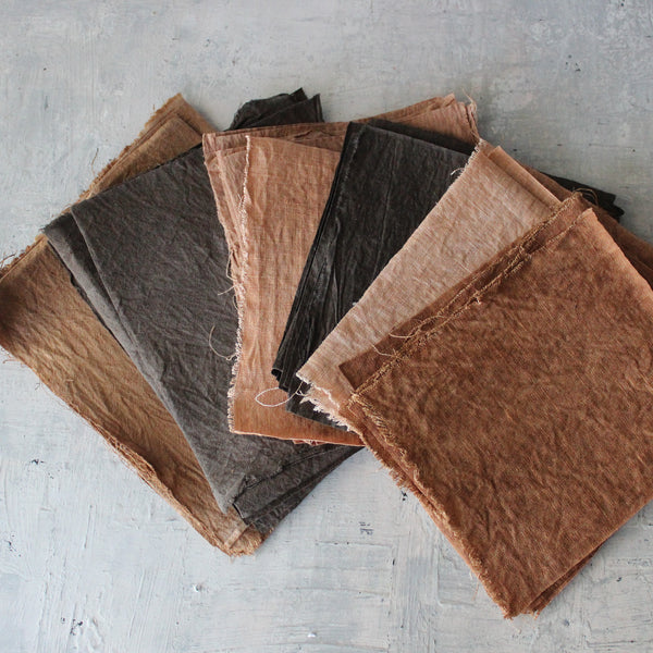 Kakishibu Dyed Linen Patches