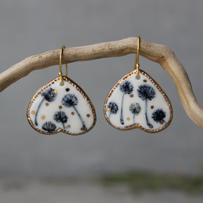 Ceramic Earrings Dandelion Wings