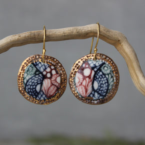 Ceramic Earrings Painted Detail #7