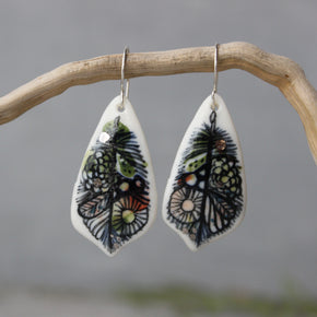 Ceramic Earrings Painted Detail #1