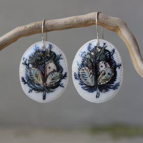 Ceramic Earrings Painted Detail #4
