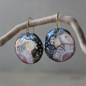Ceramic Earrings Painted Detail #3