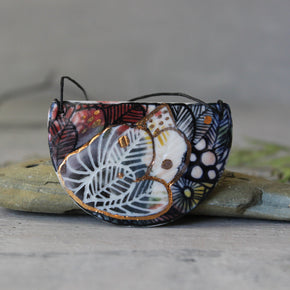 Hand Painted Ceramic Necklace #4