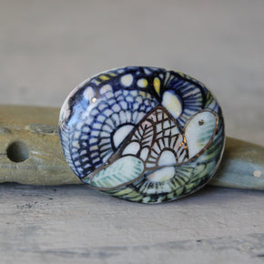 Porcelain Brooch Painted Detail #3