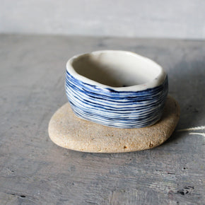 Porcelain Bangle Indigo Stripe