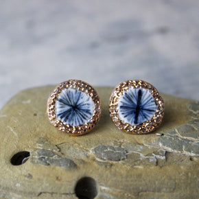 Porcelain Studs Indigo Star Gold