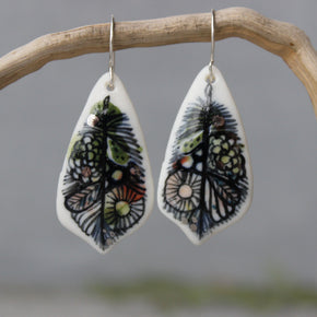 Ceramic Earrings Painted Detail 1 - Tribe Castlemaine