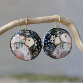 Ceramic Earrings Painted Detail 3 - Tribe Castlemaine