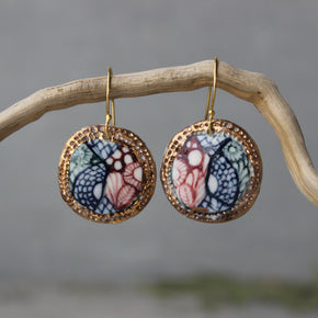 Ceramic Earrings Painted Detail 7 - Tribe Castlemaine