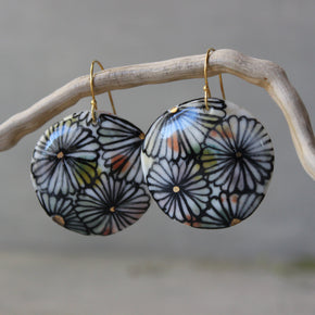 Ceramic Earrings Painted Detail 8 - Tribe Castlemaine