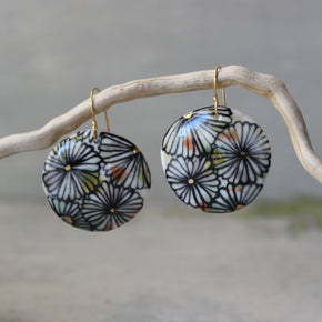 Ceramic Earrings Painted Detail 8 - Tribe Castlemaine