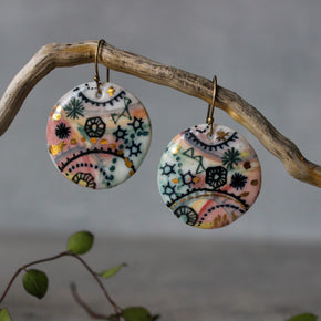 Ceramic Earrings Stars & Cells - Tribe Castlemaine