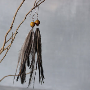 Dirriwang Emu Feather Gemstone Earrings - Tribe Castlemaine
