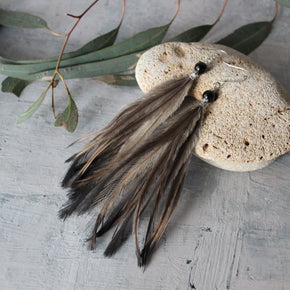 Dirriwang Emu Feather Gemstone Earrings - Tribe Castlemaine
