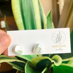 Keshi Freshwater Pearl Stud Earrings - Tribe Castlemaine