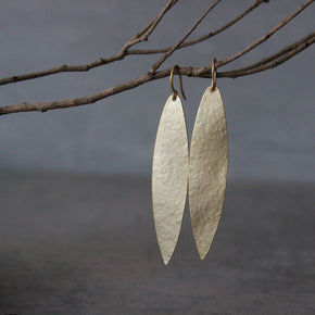 Mediterranean Gold Leaf Earrings Large - Tribe Castlemaine