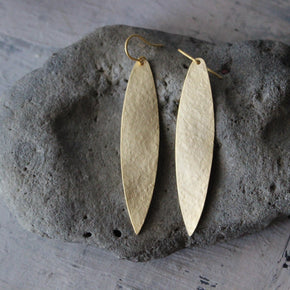 Mediterranean Gold Leaf Earrings Large - Tribe Castlemaine
