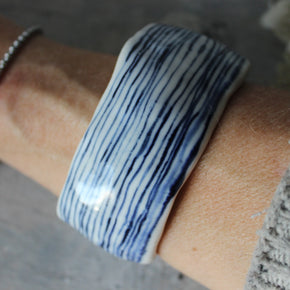 Porcelain Bangle Indigo Stripe - Tribe Castlemaine