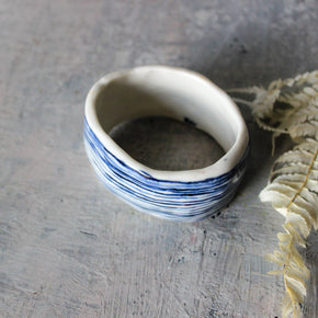 Porcelain Bangle Indigo Stripe - Tribe Castlemaine