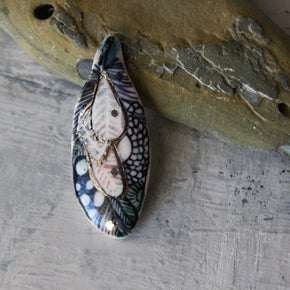 Porcelain Brooch 'Feather' - Tribe Castlemaine