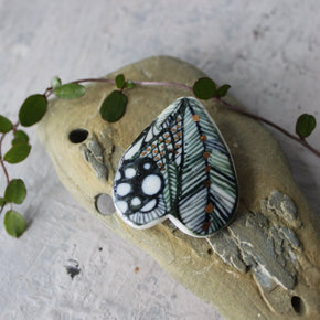 Porcelain Brooch Feather Wing - Tribe Castlemaine