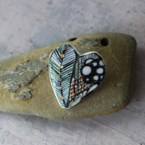 Porcelain Brooch Feather Wing - Tribe Castlemaine