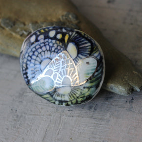 Porcelain Brooch Painted Detail 3 - Tribe Castlemaine