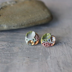 Porcelain Rock Coral Studs Coloured - Tribe Castlemaine