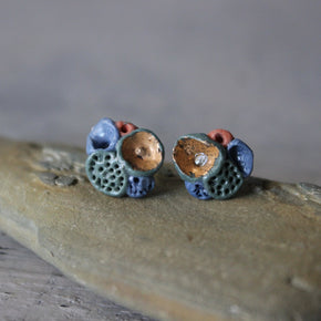 Porcelain Rock Coral Studs Coloured - Tribe Castlemaine