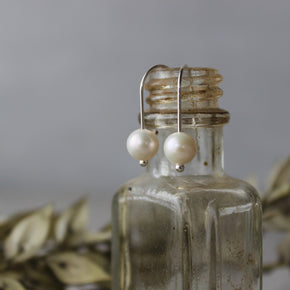 Round Pearl Silver Earrings - Tribe Castlemaine