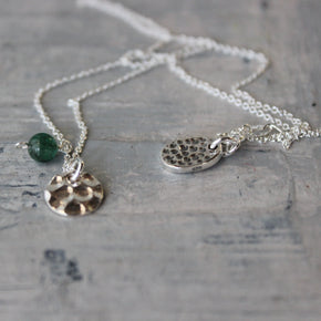 Silver Disc Jade Bead Necklace - Tribe Castlemaine