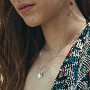 Silver Disc Jade Bead Necklace - Tribe Castlemaine