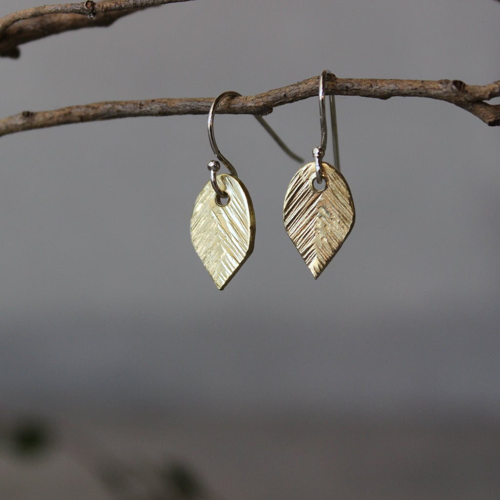Tiny Leaf Earrings - Tribe Castlemaine