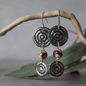 Two Waterholes Silver & Gemstone Earrings - Tribe Castlemaine
