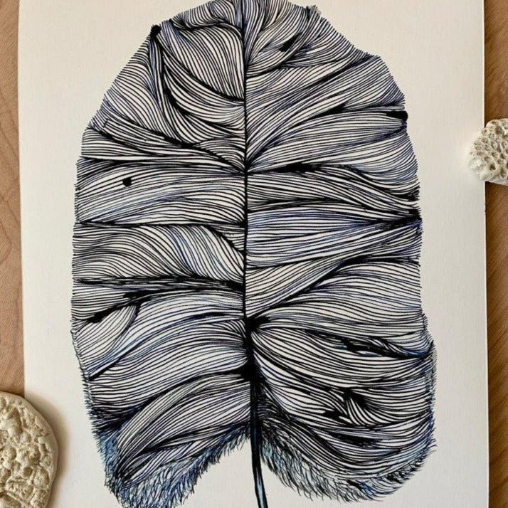'Blue Feather' Print by Katherine Wheeler - Tribe Castlemaine