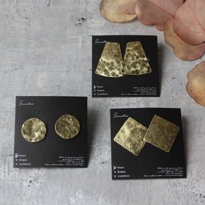 Brass Hammered Clip-on Earrings - Tribe Castlemaine