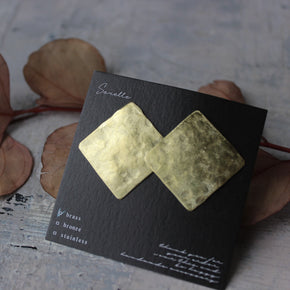 Brass Hammered Clip-on Earrings - Tribe Castlemaine