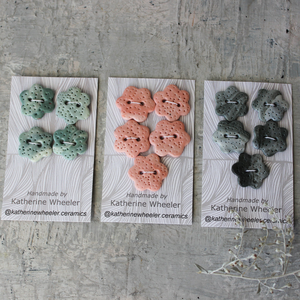 Ceramic Buttons : Flowers - Tribe Castlemaine