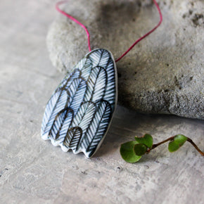 Ceramic Necklace Indigo Detail #2 - Tribe Castlemaine