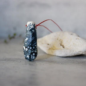 Ceramic Pod Necklaces Indigo - Tribe Castlemaine