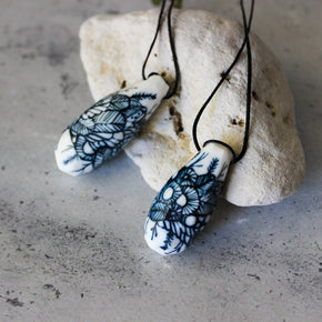 Ceramic Pod Necklaces Indigo - Tribe Castlemaine