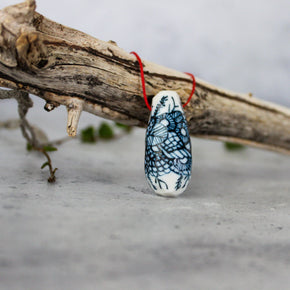 Ceramic Pod Necklaces Indigo - Tribe Castlemaine