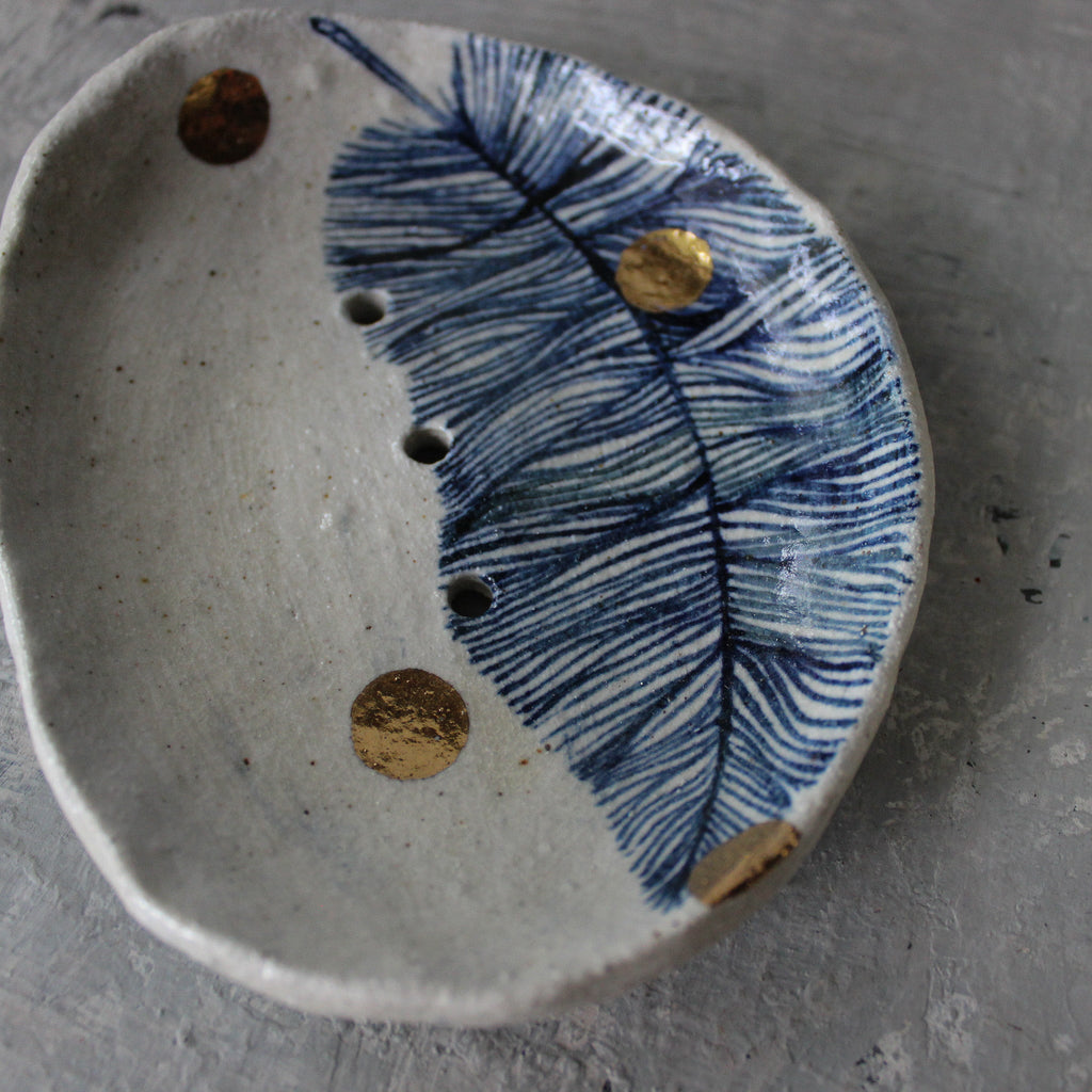 Ceramic Soap Dish Feather - Tribe Castlemaine