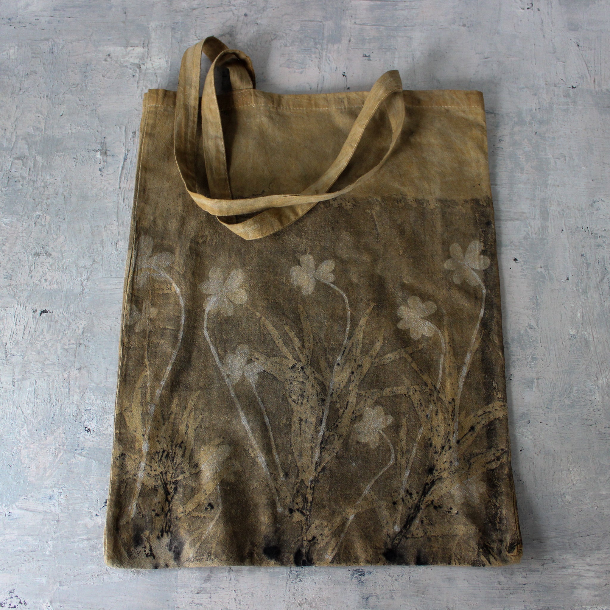 Eco-Print Calico Tote Bags : Wood Sorrel Collection - Tribe Castlemaine
