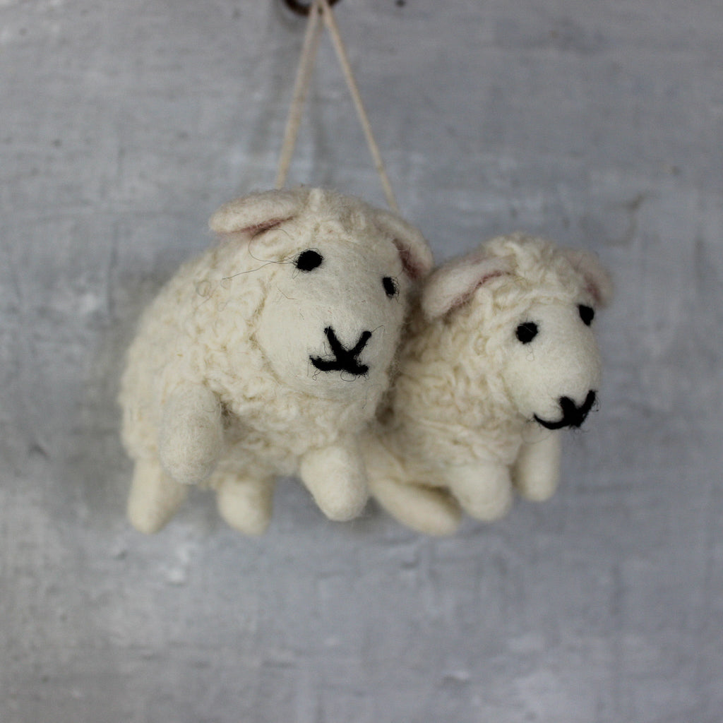 Hanging Felt Sheep - Tribe Castlemaine