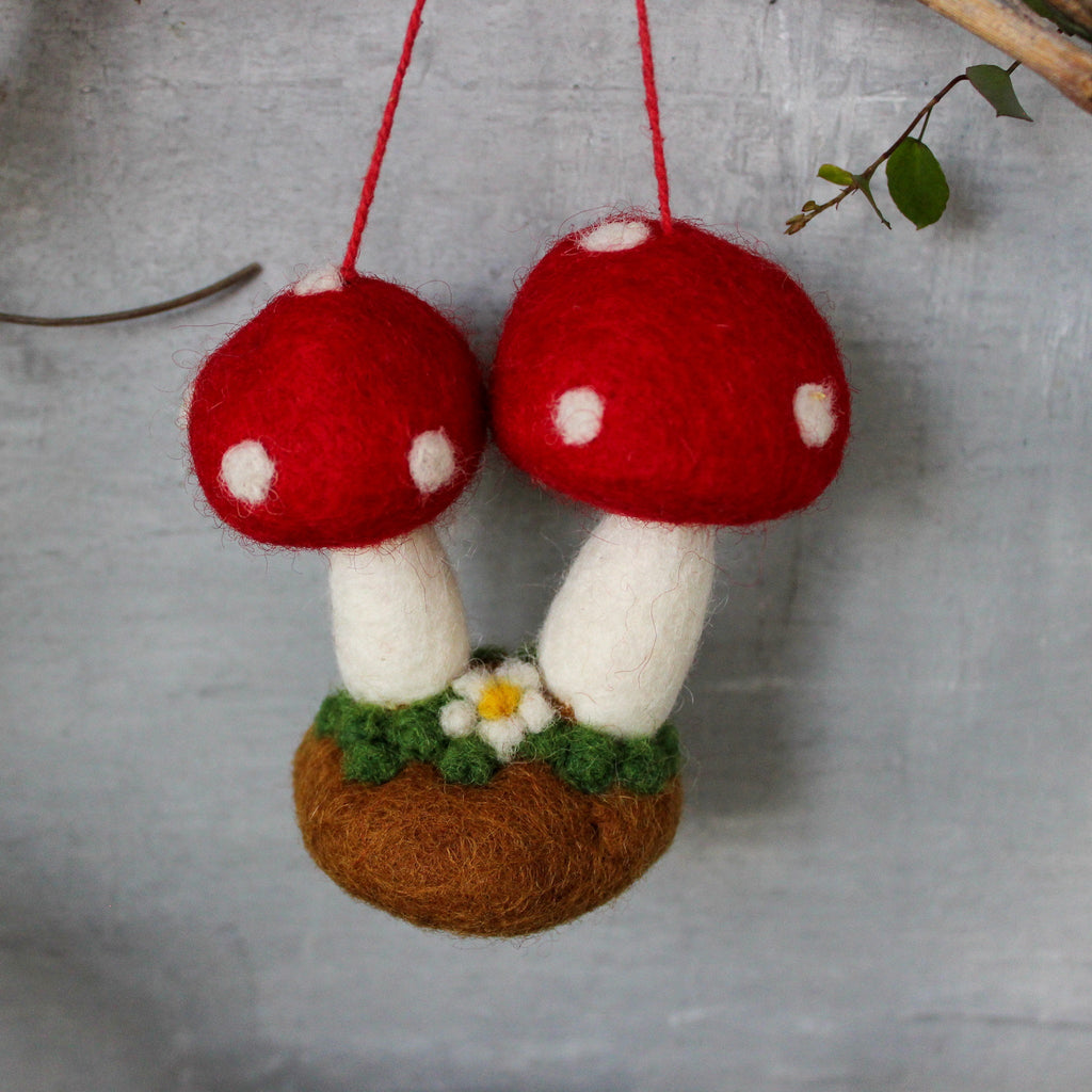 Hanging Felt Toadstool Patch - Tribe Castlemaine