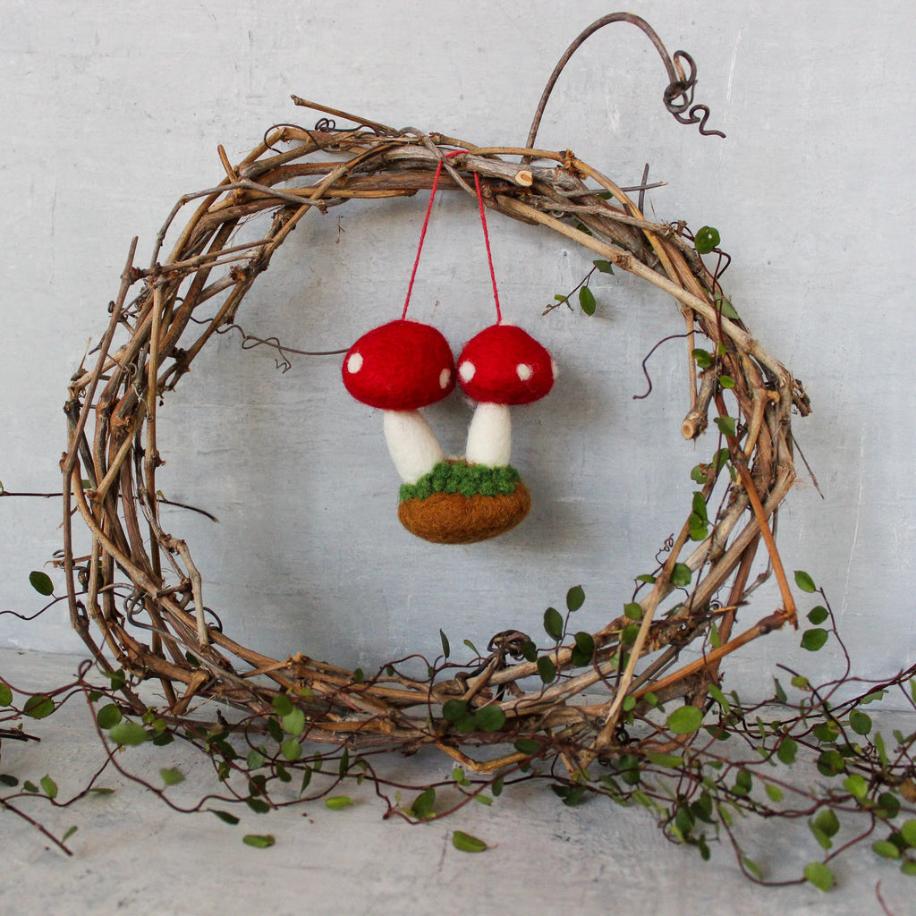 Hanging Felt Toadstool Patch - Tribe Castlemaine