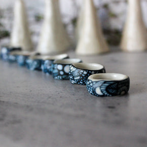 Indigo Painted Porcelain Bands - Tribe Castlemaine